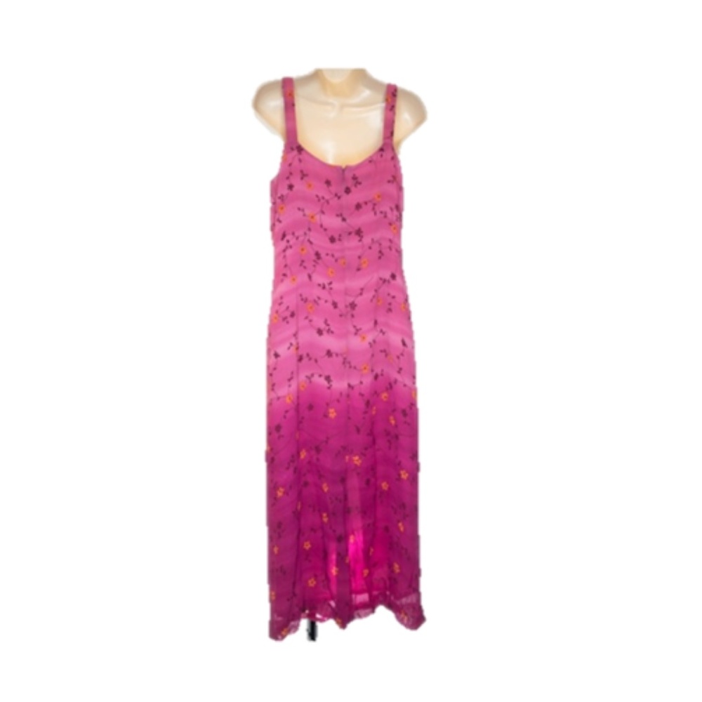 Vintage Pink Maxi Dress Floral Slip Dress Y2K 90s Style